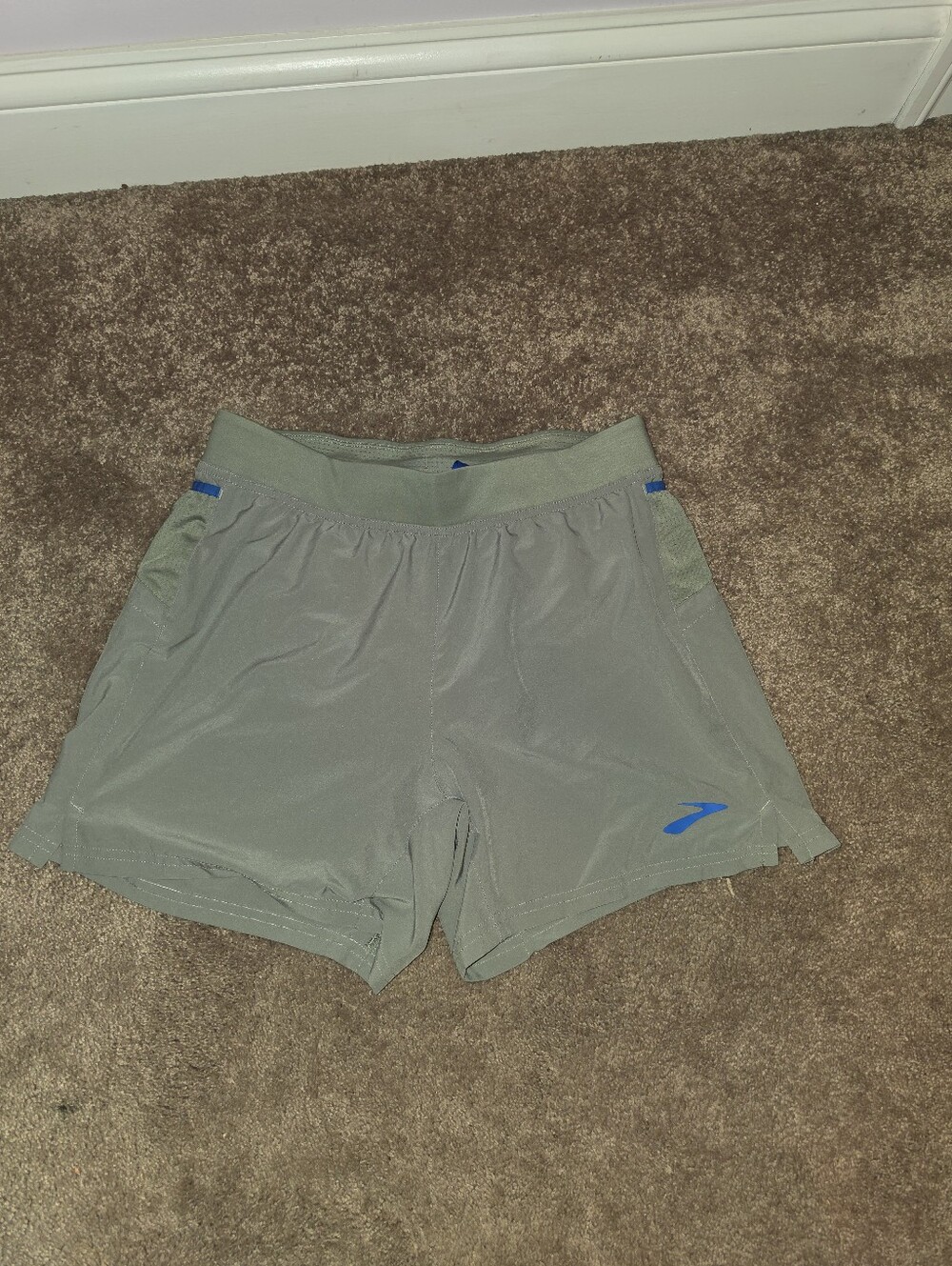 Brooks Journey 5inch Lined running Shorts Grey Blue Small